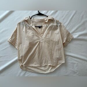 Universal thread size M yellow stripes 100% cotton blouse